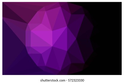 Dark Purple vector polygonal illustration, which consist of triangles with a gemstone in center. Triangular design of a huge diamond for your business. Creative geometric background of gems.