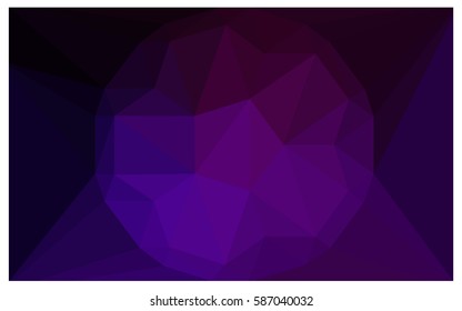 Dark Purple vector polygonal illustration, which consist of triangles with a gemstone in center. Triangular design of a huge diamond for your business. Creative geometric background of gems.