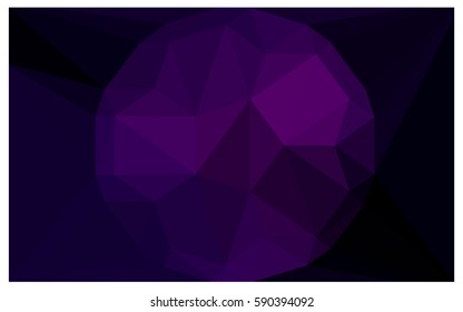 Dark Purple vector polygonal illustration, which consist of triangles with a gemstone in center. Triangular design of a huge diamond for your business. Creative geometric background of gems.