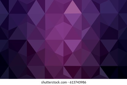 Dark Purple vector polygonal illustration, which consist of triangles. Triangular design for your business. Creative geometric background in Origami style with gradient