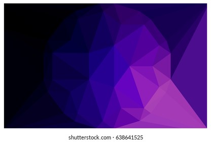 Dark Purple vector polygonal illustration, which consist of triangles with a gemstone in center. Triangular design of a huge diamond for your business. Creative geometric background of gems.