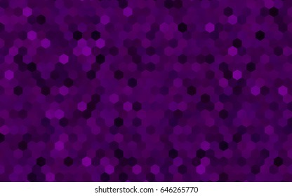 Dark Purple vector polygonal illustration, which consist of hexagons. Hexagonal design for your business. Creative geometric background in Origami style with gradient