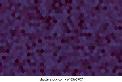 Dark Purple vector polygonal illustration, which consist of hexagons. Hexagonal design for your business. Creative geometric background in Origami style with gradient