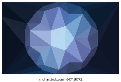 Dark Purple vector polygonal illustration, which consist of triangles with a gemstone in center. Triangular design of a huge diamond for your business. Creative geometric background of gems.