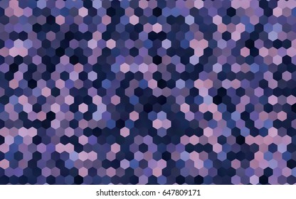 Dark Purple vector polygonal illustration, which consist of hexagons. Hexagonal design for your business. Creative geometric background in Origami style with gradient
