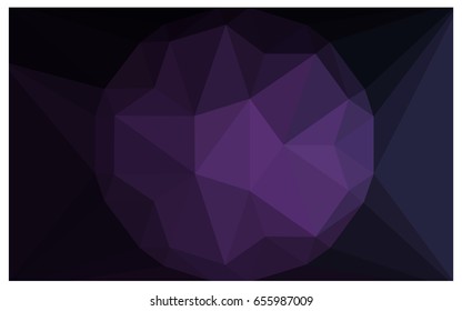 Dark Purple vector polygonal illustration, which consist of triangles with a gemstone in center. Triangular design of a huge diamond for your business. Creative geometric background of gems.