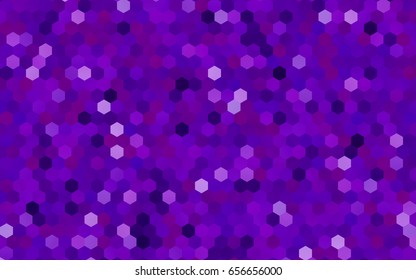 Dark Purple vector polygonal illustration, which consist of hexagons. Hexagonal design for your business. Creative geometric background in Origami style with gradient