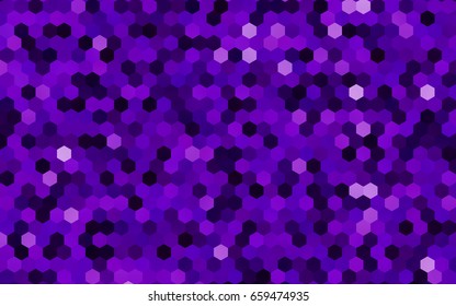 Dark Purple vector polygonal illustration, which consist of hexagons. Hexagonal pattern for your business design. Geometric background in Origami style with gradient. 