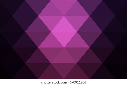 Dark Purple vector polygonal illustration, which consist of triangles. Triangular design for your business. Creative geometric background in Origami style with gradient