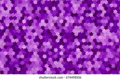 Dark Purple vector polygonal illustration, which consist of hexagons. Hexagonal pattern for your business design. Geometric background in Origami style with gradient. 