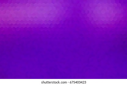Dark Purple vector polygonal illustration, which consist of hexagons. Hexagonal pattern for your business design. Geometric background in Origami style with gradient. 