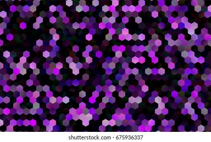 Dark Purple vector polygonal illustration, which consist of hexagons. Hexagonal pattern for your business design. Geometric background in Origami style with gradient. 
