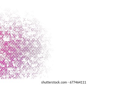 Dark Purple vector polygonal illustration, which consist of hexagons. Hexagonal pattern for your business design. Geometric background in Origami style with gradient. 