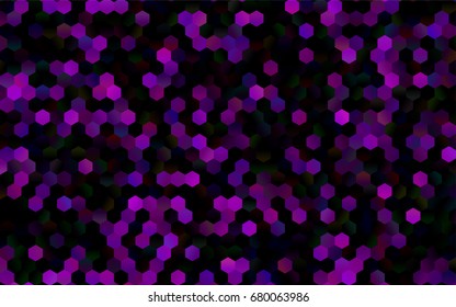 Dark Purple vector polygonal illustration, which consist of hexagons. Hexagonal design for your business. Creative geometric background in Origami style with gradient