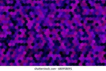 Dark Purple vector polygonal illustration, which consist of hexagons. Hexagonal design for your business. Creative geometric background in Origami style with gradient