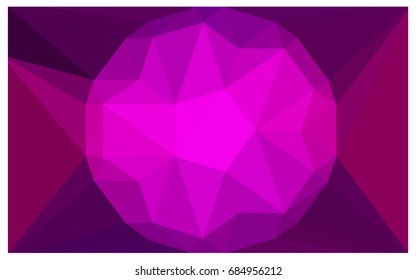 Dark Purple vector polygonal illustration, which consist of triangles with a gemstone in center. Triangular design of a huge diamond for your business. Creative geometric background of gems.