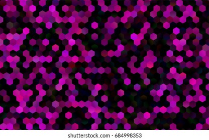 Dark Purple vector polygonal illustration, which consist of hexagons. Hexagonal design for your business. Creative geometric background in Origami style with gradient