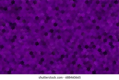 Dark Purple vector polygonal illustration, which consist of hexagons. Hexagonal pattern for your business design. Geometric background in Origami style with gradient. 