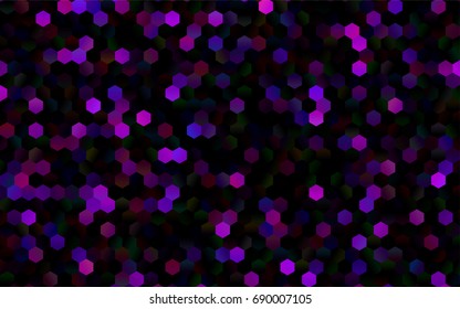 Dark Purple vector polygonal illustration, which consist of hexagons. Hexagonal design for your business. Creative geometric background in Origami style with gradient