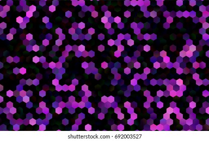 Dark Purple vector polygonal illustration, which consist of hexagons. Hexagonal design for your business. Creative geometric background in Origami style with gradient