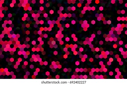 Dark Purple vector polygonal illustration, which consist of hexagons. Hexagonal pattern for your business design. Geometric background in Origami style with gradient. 