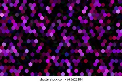 Dark Purple vector polygonal illustration, which consist of hexagons. Hexagonal pattern for your business design. Geometric background in Origami style with gradient. 