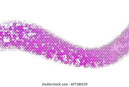 Dark Purple vector polygonal illustration, which consist of hexagons. Hexagonal pattern for your business design. Geometric background in Origami style with gradient. 