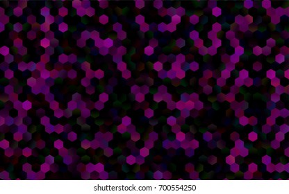 Dark Purple vector polygonal illustration, which consist of hexagons. Hexagonal pattern for your business design. Geometric background in Origami style with gradient. 
