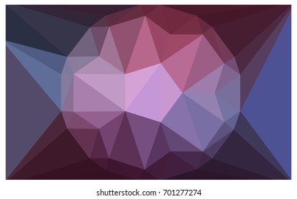 Dark Purple vector polygonal illustration, which consist of triangles with a gemstone in center. Triangular design of a huge diamond for your business. Creative geometric background of gems.