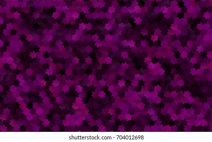 Dark Purple vector polygonal illustration, which consist of hexagons. Hexagonal pattern for your business design. Geometric background in Origami style with gradient. 