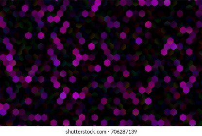 Dark Purple vector polygonal illustration, which consist of hexagons. Hexagonal pattern for your business design. Geometric background in Origami style with gradient. 