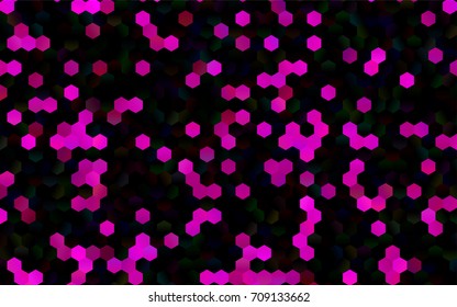 Dark Purple vector polygonal illustration, which consist of hexagons. Hexagonal design for your business. Creative geometric background in Origami style with gradient