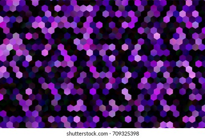 Dark Purple vector polygonal illustration, which consist of hexagons. Hexagonal design for your business. Creative geometric background in Origami style with gradient