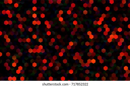 Dark Purple vector polygonal illustration, which consist of hexagons. Hexagonal pattern for your business design. Geometric background in Origami style with gradient. 