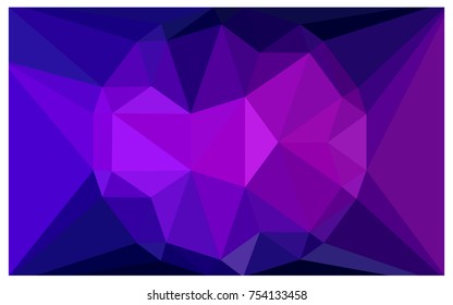 Dark Purple vector polygonal illustration, which consist of triangles with a gemstone in center. Triangular design of a huge diamond for your business. Creative geometric background of gems.