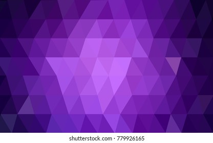 Dark Purple vector polygonal illustration, which consist of triangles. Triangular design for your business. Creative geometric background in Origami style with gradient