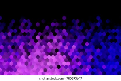 Dark Purple vector polygonal illustration, which consist of hexagons. Hexagonal design for your business. Creative geometric background in Origami style with gradient