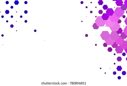 Dark Purple vector polygonal illustration, which consist of hexagons. Hexagonal pattern for your business design. Geometric background in Origami style with gradient. 