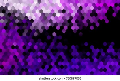 Dark Purple vector polygonal illustration, which consist of hexagons. Hexagonal design for your business. Creative geometric background in Origami style with gradient