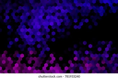 Dark Purple vector polygonal illustration, which consist of hexagons. Hexagonal design for your business. Creative geometric background in Origami style with gradient