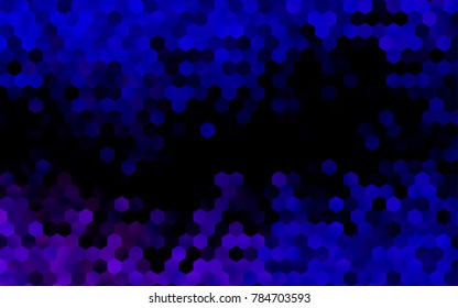 Dark Purple vector polygonal illustration, which consist of hexagons. Hexagonal design for your business. Creative geometric background in Origami style with gradient