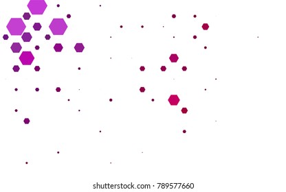 Dark Purple vector polygonal illustration, which consist of hexagons. Hexagonal pattern for your business design. Geometric background in Origami style with gradient. 
