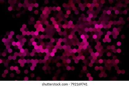 Dark Purple vector polygonal illustration, which consist of hexagons. Hexagonal design for your business. Creative geometric background in Origami style with gradient