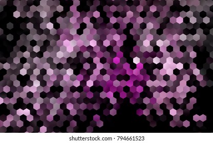 Dark Purple vector polygonal illustration, which consist of hexagons. Hexagonal design for your business. Creative geometric background in Origami style with gradient