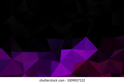 Dark Purple vector polygonal pattern. Modern geometrical abstract illustration with gradient. A completely new template for your business design.