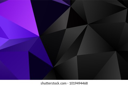 Dark Purple vector polygonal pattern. Brand-new colored illustration in blurry style with gradient. A completely new design for your business.