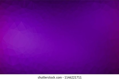 Dark Purple vector polygonal pattern. Modern geometrical abstract illustration with gradient. The textured pattern can be used for background.