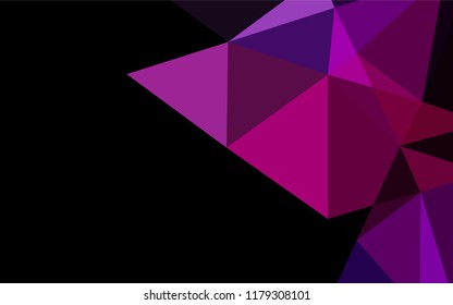 Dark Purple vector polygonal pattern. An elegant bright illustration with gradient. The textured pattern can be used for background.