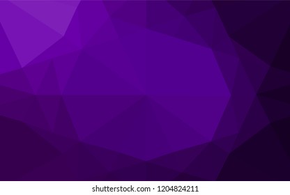 Dark Purple vector polygonal pattern. Brand new colored illustration in blurry style with gradient. A new texture for your design.