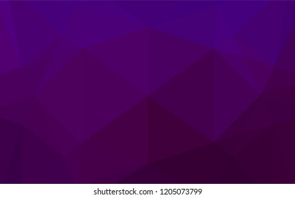 Dark Purple vector polygonal pattern. Shining illustration, which consist of triangles. The elegant pattern can be used as part of a brand book.